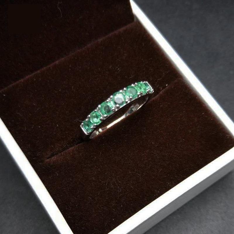 Emerald Gemstone 925 Sterling Silver Fine Jewelry Ring - ring