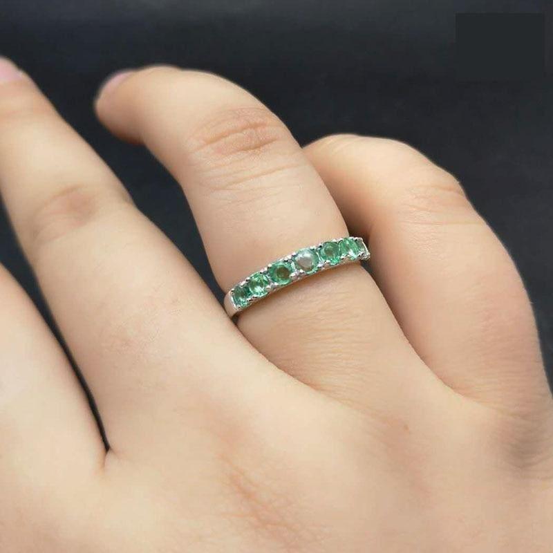 Emerald Gemstone 925 Sterling Silver Fine Jewelry Ring - ring