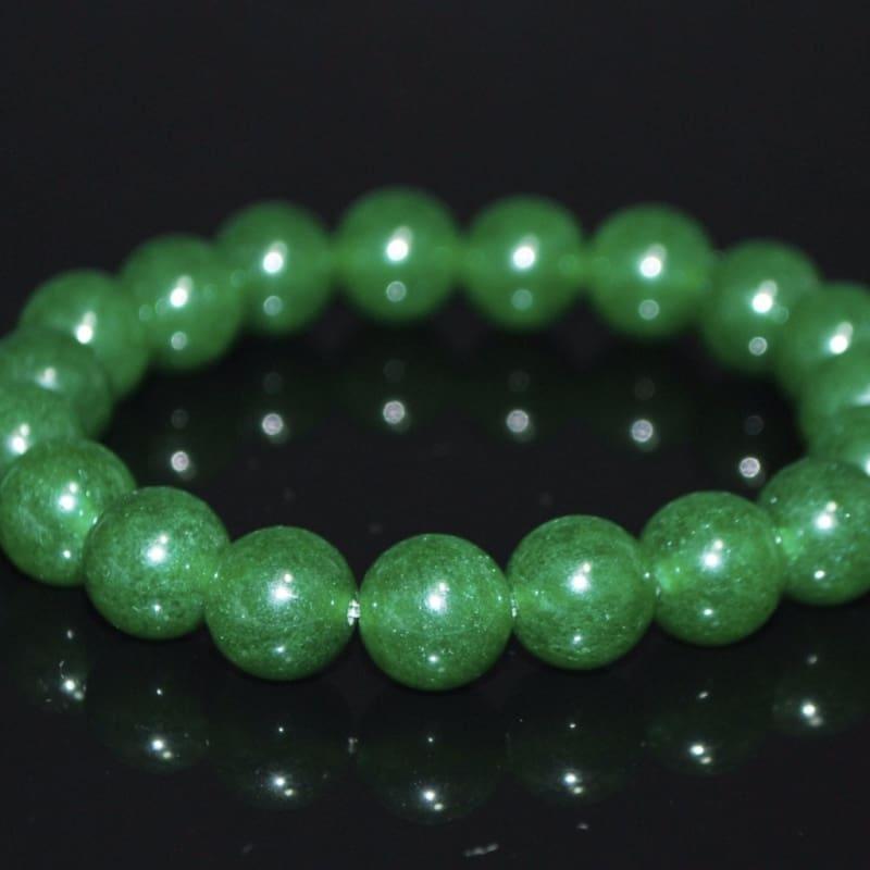 Emerald Green Jade Unisex Beaded Bracelets - Handmade