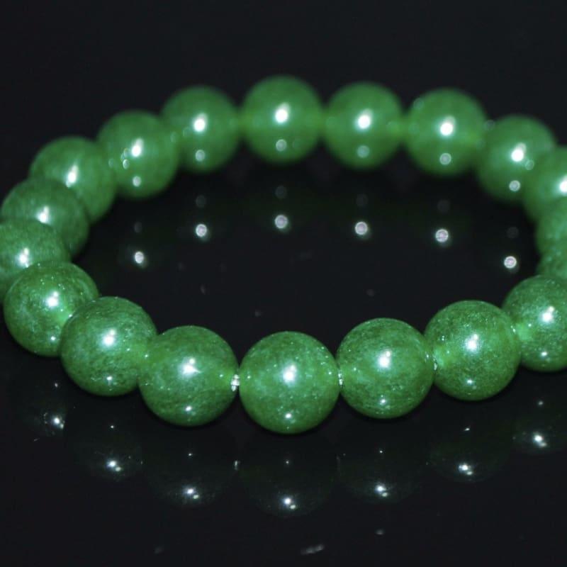 Emerald Green Jade Unisex Beaded Bracelets - Handmade