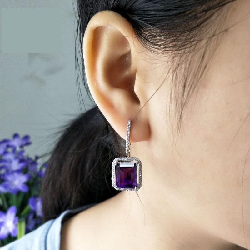 Exquisite African Amethyst Gemstone 925 Silver Earrings Bracelets Pendant Jewelry Gift Set - jewelry set