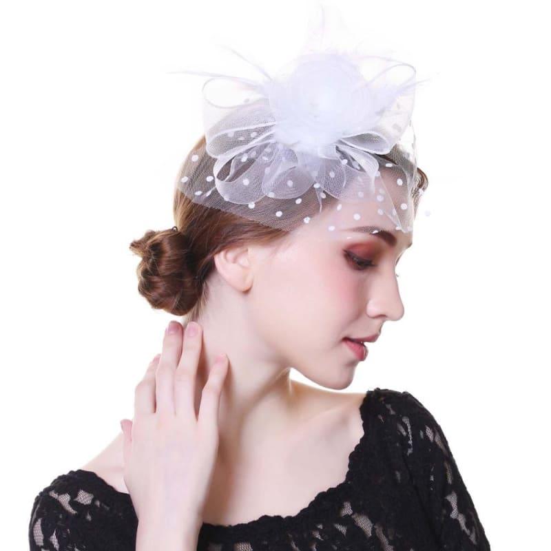 Fascinators Flower Mesh Ribbons Feathers Royal Elegant Fedoras Hat - TeresaCollections