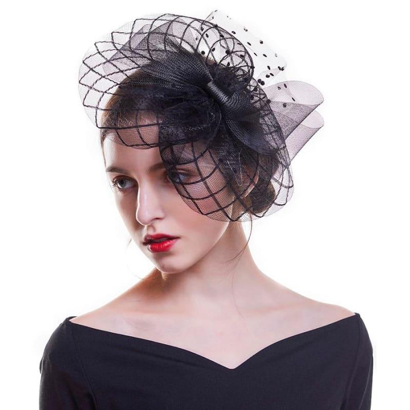 Fascinators Flower Mesh Ribbons Feathers Royal Elegant Fedoras Hat - TeresaCollections