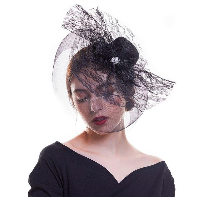 Fascinators Flower Mesh Ribbons Feathers Royal Elegant Fedoras Hat - TeresaCollections