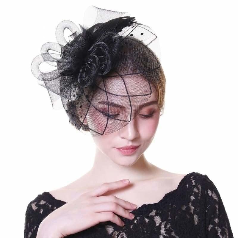 Fascinators Flower Mesh Ribbons Feathers Royal Elegant Fedoras Hat - Hats