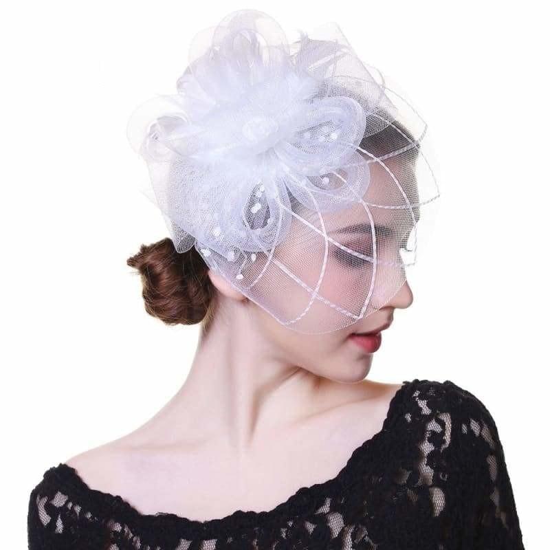 Fascinators Flower Mesh Ribbons Feathers Royal Elegant Fedoras Hat - Hats