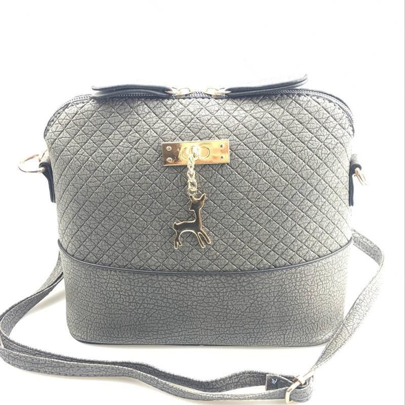 Fashion Mini Bag With Deer Toy Shell Shape Small Messenger Crossbody HandBag - Gray - HandBag