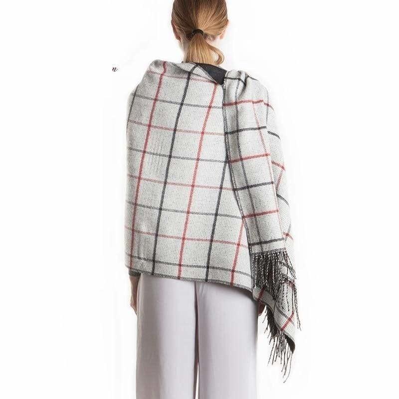 Fashion Plaid Cashmere Warm Soft Scarf - scarf