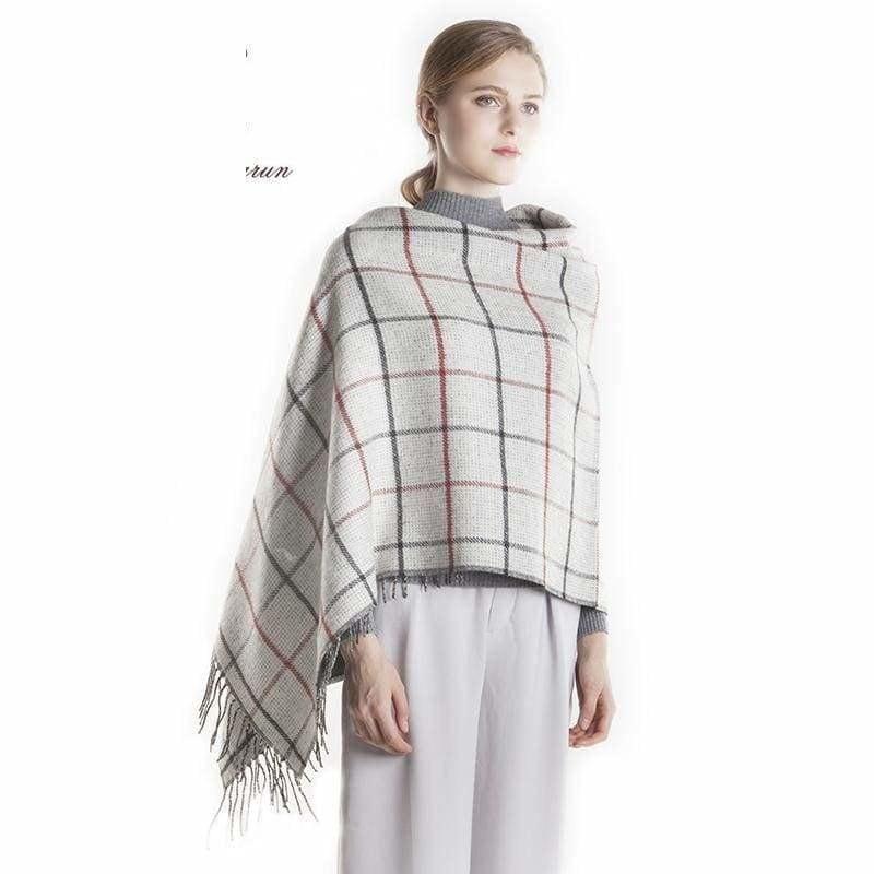 Fashion Plaid Cashmere Warm Soft Scarf - scarf