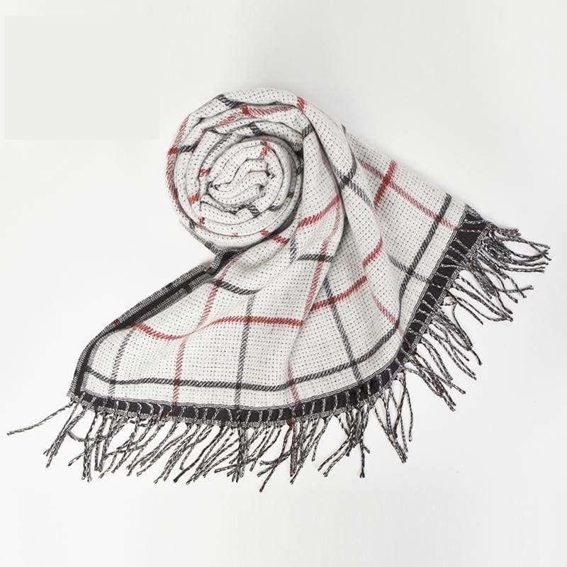 Fashion Plaid Cashmere Warm Soft Scarf - scarf