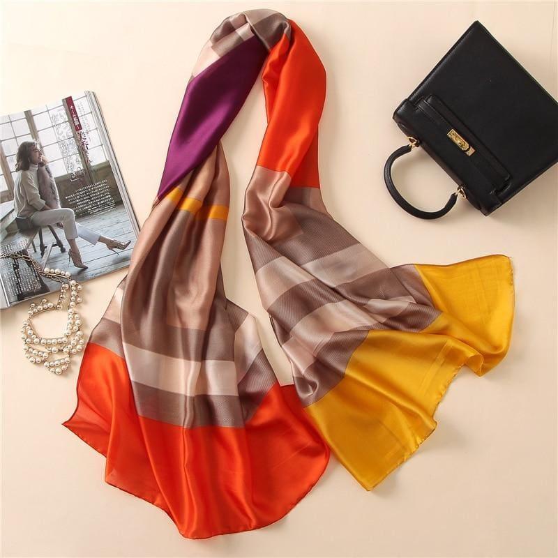 Fashion Print Silk Scarf - TeresaCollections