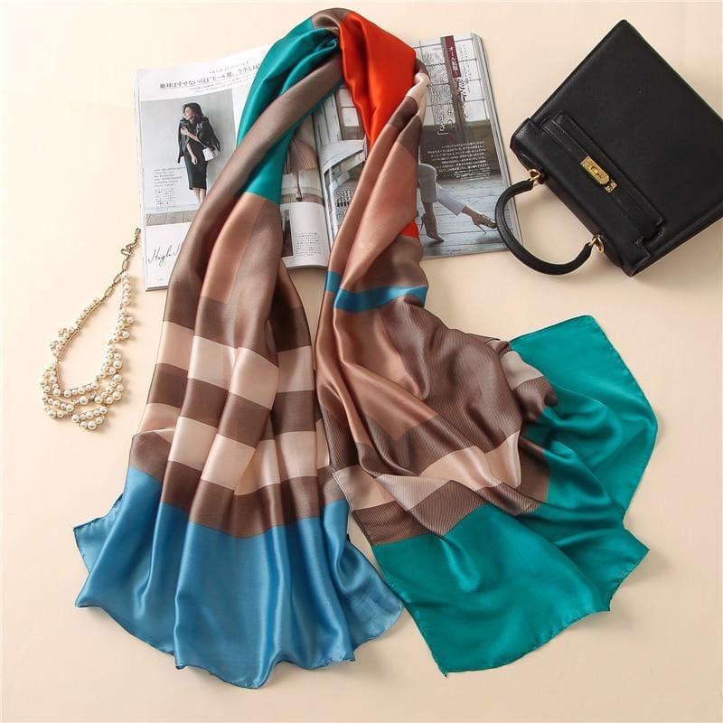 Fashion Print Silk Scarf - TeresaCollections