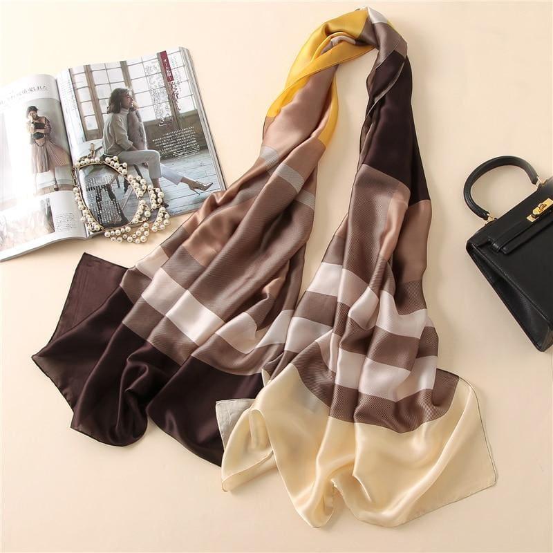 Fashion Print Silk Scarf - TeresaCollections