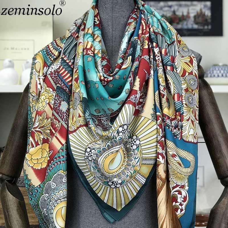 Fashion Square Silk Foulard Printed Bandana Scarf - TeresaCollections