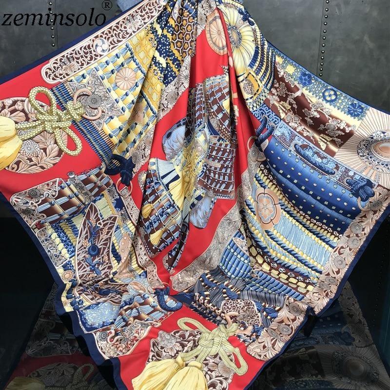 Fashion Square Silk Foulard Printed Bandana Scarf - TeresaCollections