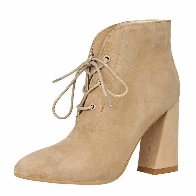 Flock Fashion Pointed Toe Ankle Boots - booties