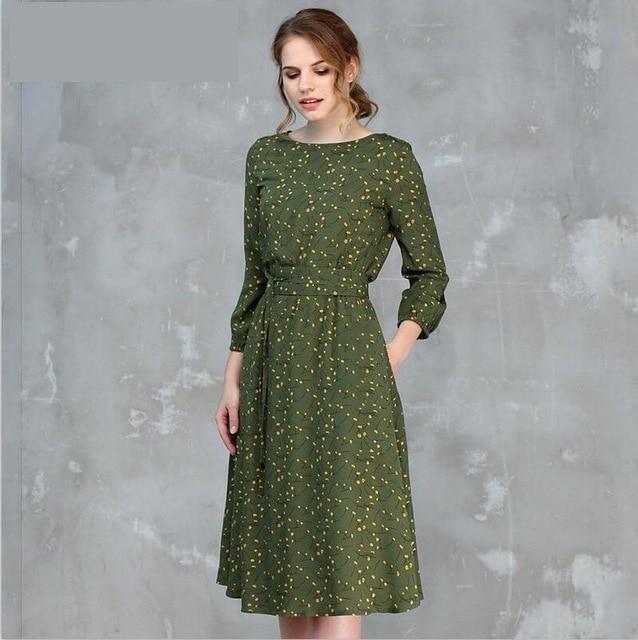 Floral Printed A-Line Dress - TeresaCollections