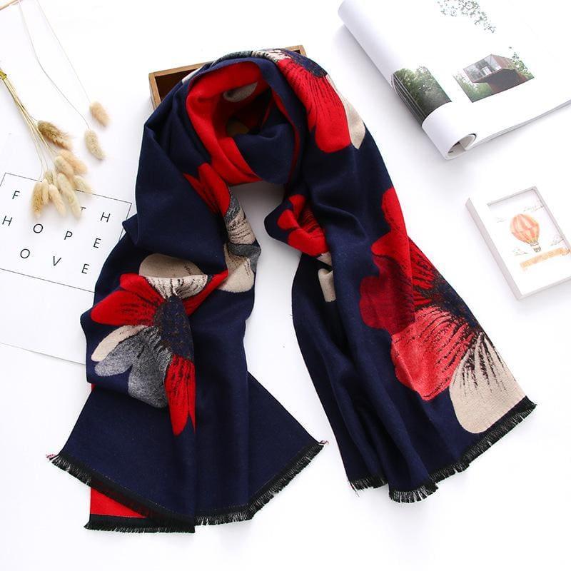 Floral Warm Double-sides Pashmina Scarf - TeresaCollections