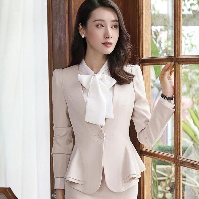 Formal Business Ruffles Slim V Neck Blazer Jacket - TeresaCollections