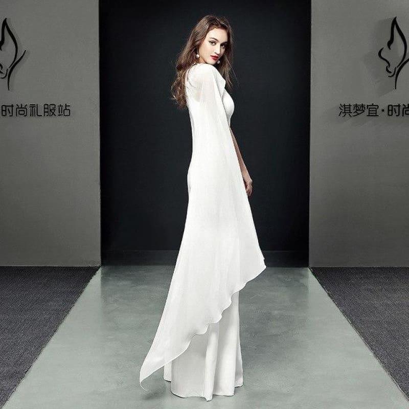 Formal Cheongsam Sexy Long Qipao Evening Dress - white / S - Gown