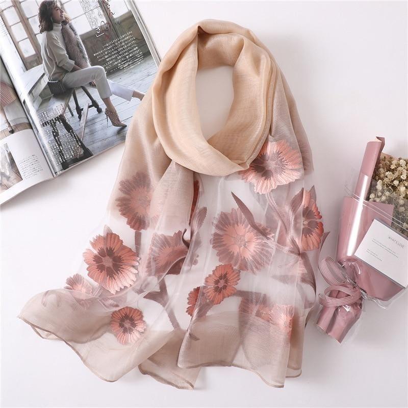 Foulard Soft Silk Scarf - TeresaCollections