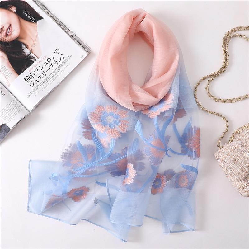 Foulard Soft Silk Scarf - TeresaCollections