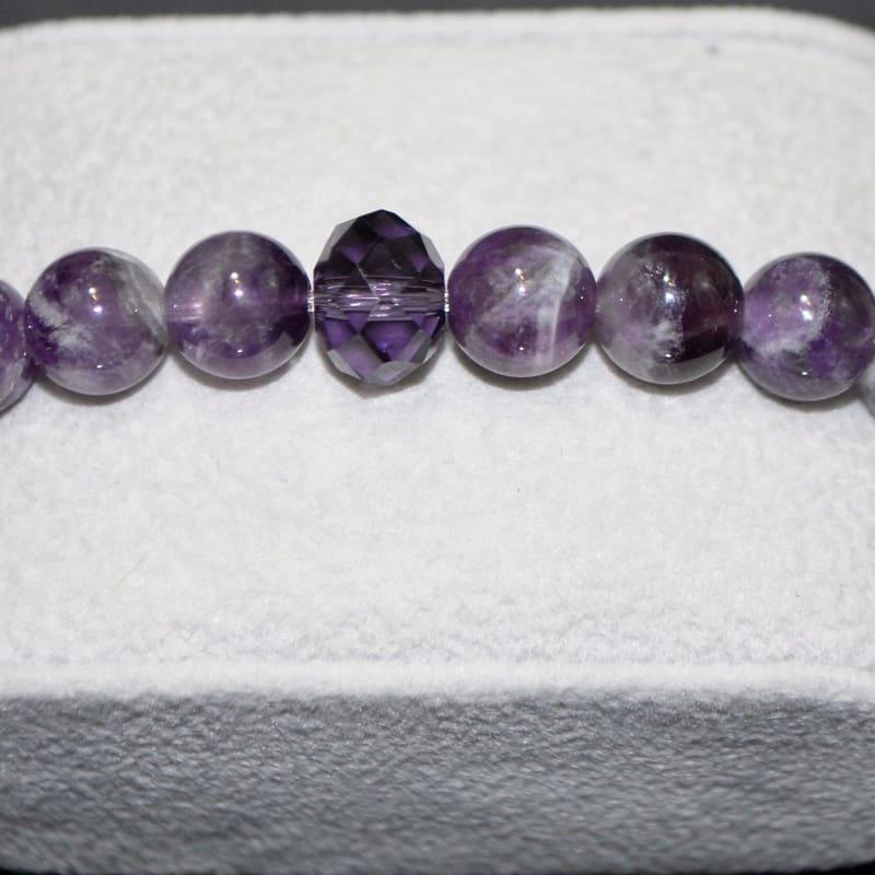 Genuine Amethyst Gemstone Beaded Womens Bracelets - Handmade