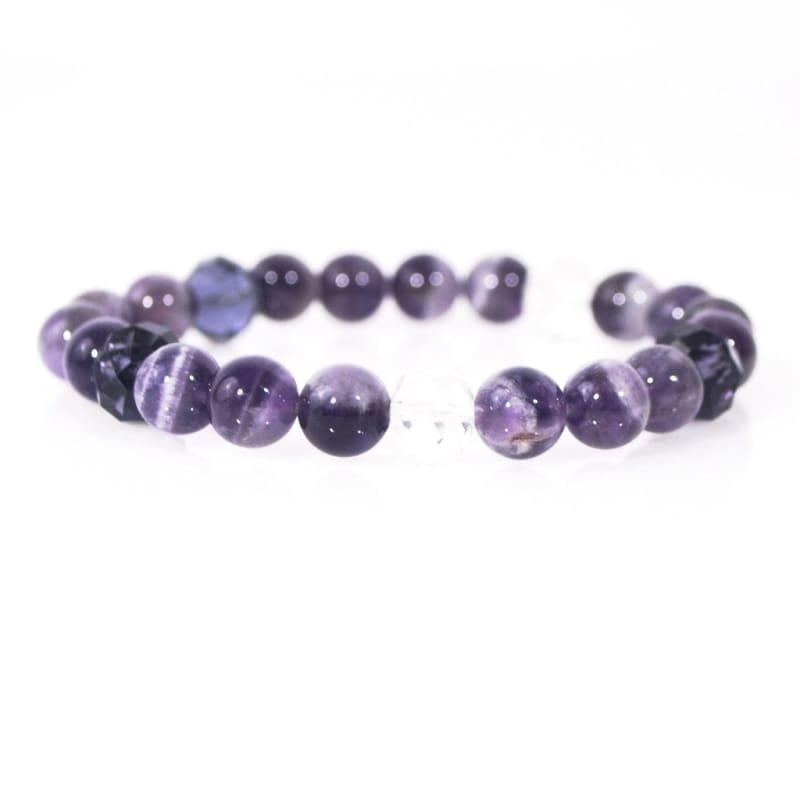 Genuine Amethyst Gemstone Beaded Womens Bracelets - Handmade