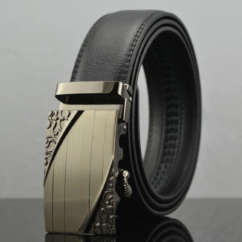 Genuine Leather High Quality Brand Black Formal Business Belt - 6 / 115cm - belt