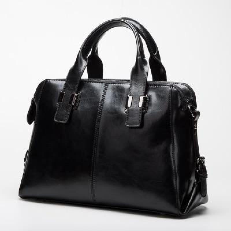 Genuine Leather Messenger Bag - black / (30cm<Max Length<50cm) - HandBag