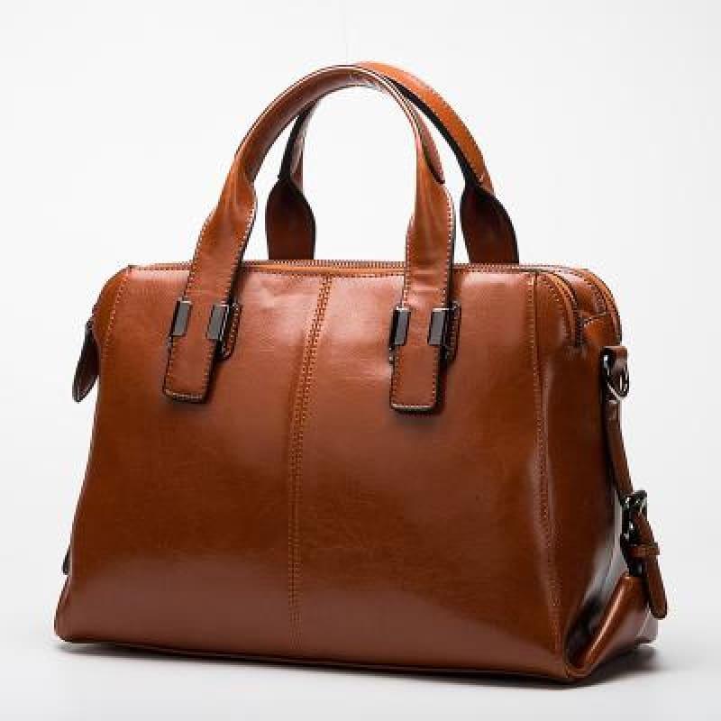 Genuine Leather Messenger Bag - brown / (30cm<Max Length<50cm) - HandBag