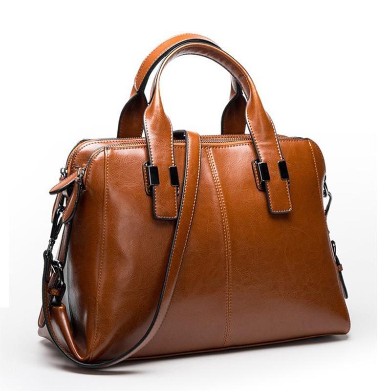 Genuine Leather Messenger Bag - HandBag