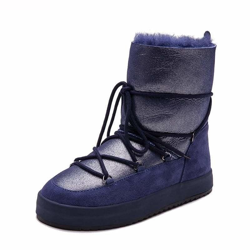 Genuine Shearling Snowboots Booties - Booties