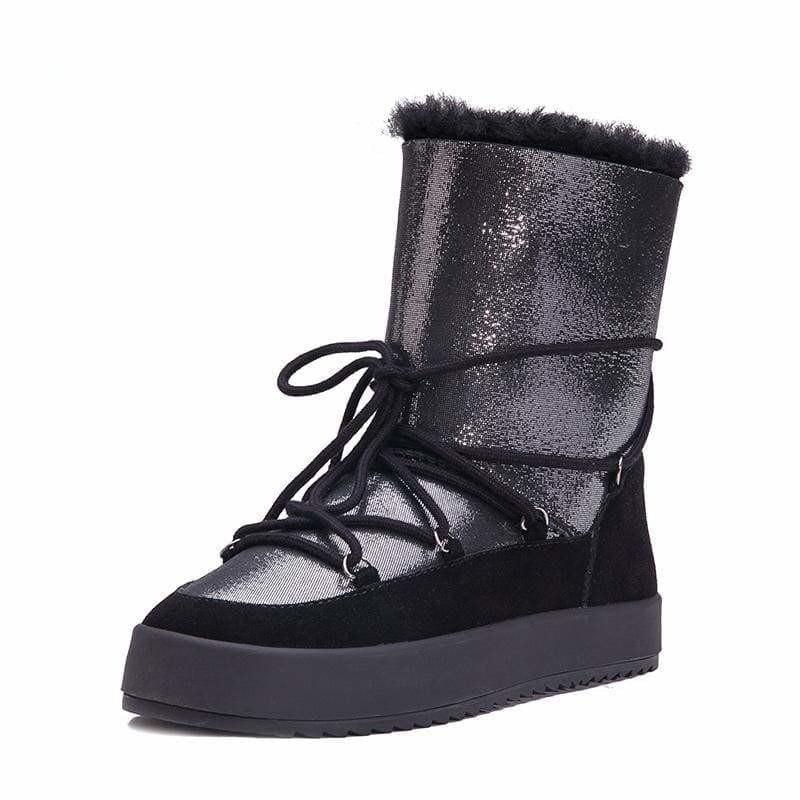 Genuine Shearling Snowboots Booties - Booties