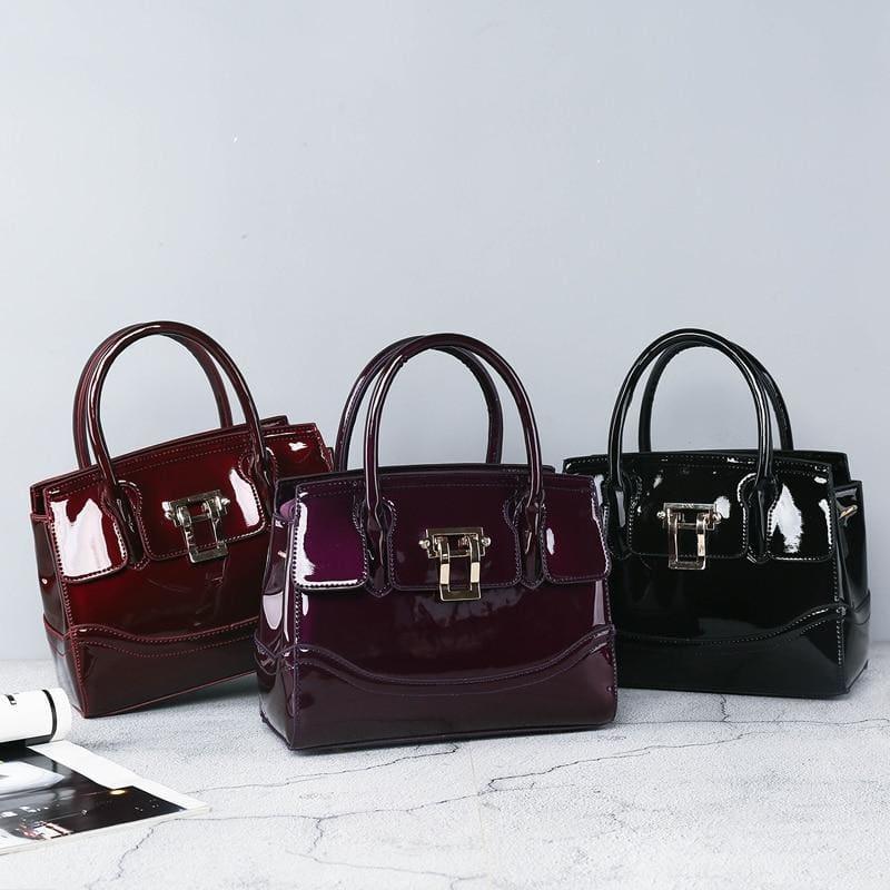 Glossy Patent Leather Handbags - HandBag