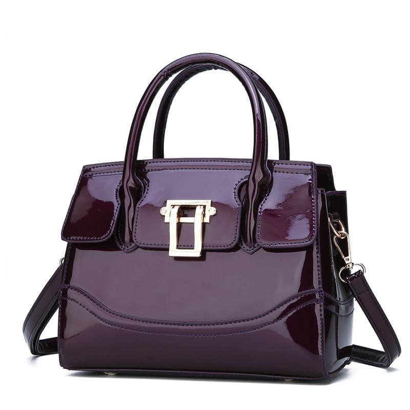 Glossy Patent Leather Handbags - HandBag