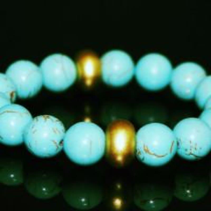 Gold Toned Acent Turquoise Bracelets - Handmade