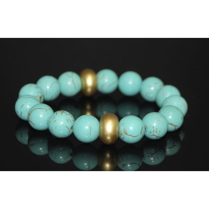 Gold Toned Acent Turquoise Bracelets - Handmade