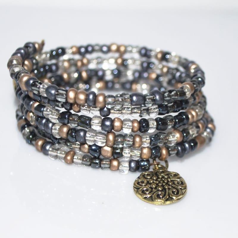 Gorgeous Slate Steel Wrap Around Bracelets - Handmade