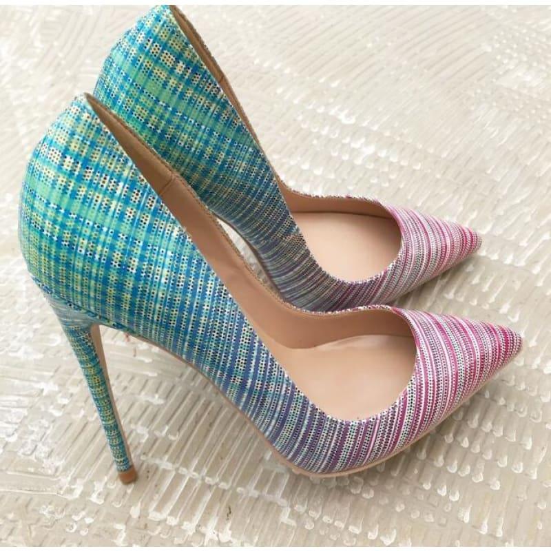 Gradient Color Ultra High Pointed Toe Single Pumps - 5inches / 10 - Pumps