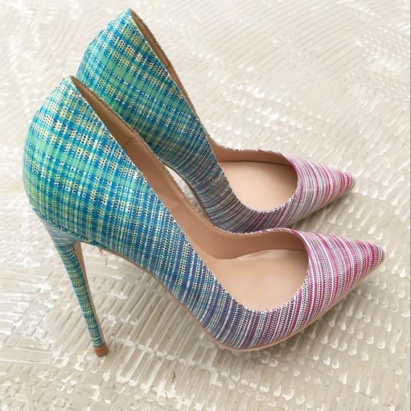 Gradient Color Ultra High Pointed Toe Single Pumps - TeresaCollections