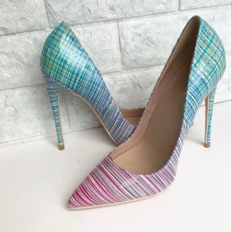 Gradient Color Ultra High Pointed Toe Single Pumps - Pumps