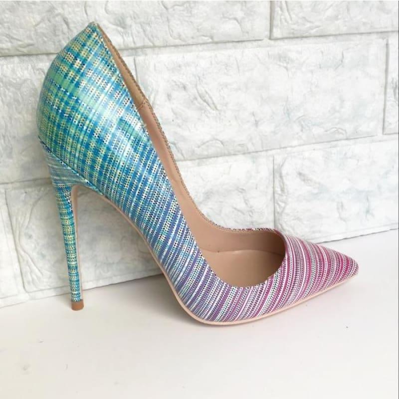 Gradient Color Ultra High Pointed Toe Single Pumps - Pumps