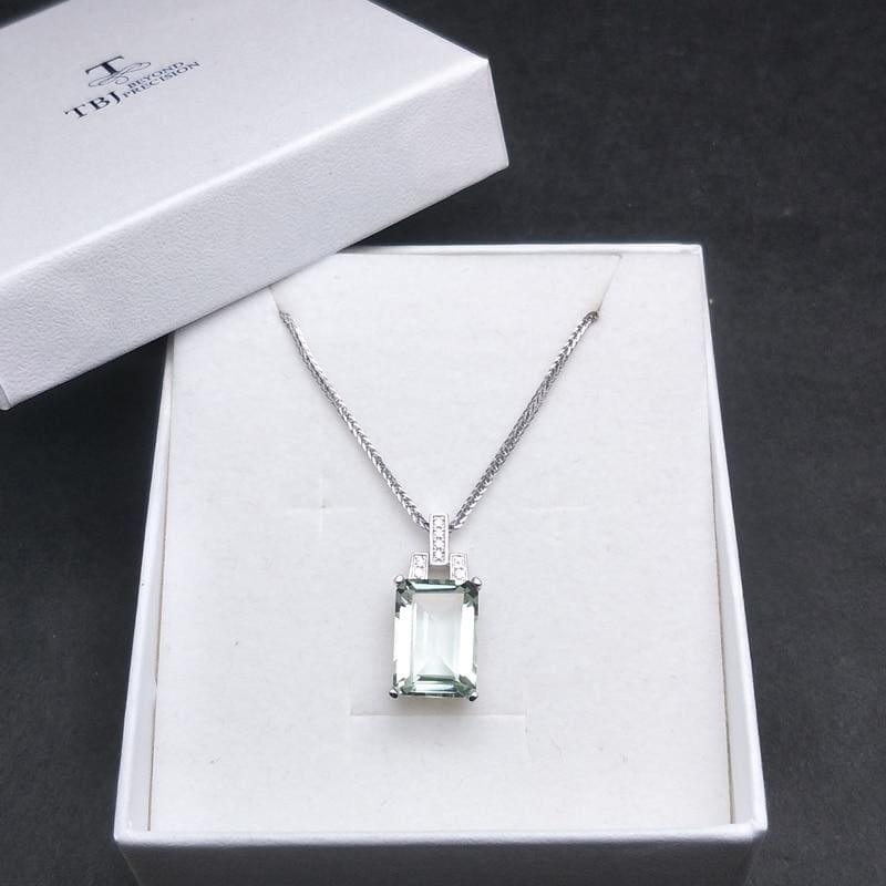 Green Amethyst Gemstone Pendant Necklace - necklace