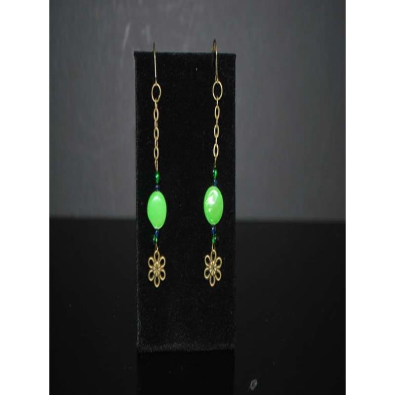 Green Antique Dangle Boho Earrings - TeresaCollections