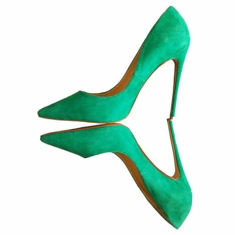 Green High Heels Stiletto Heel Pumps - TeresaCollections