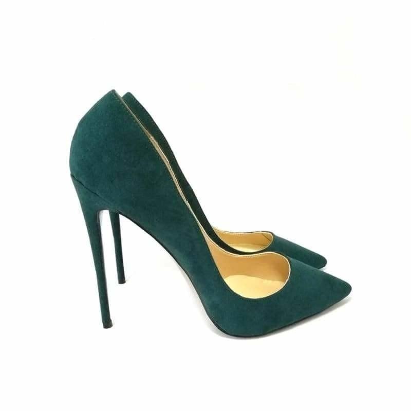 Green High Heels Stiletto Heel Pumps - TeresaCollections