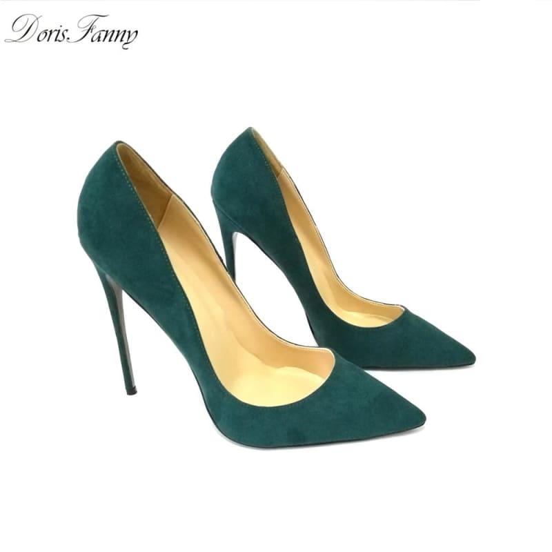 Green High Heels Stiletto Heel Pumps - TeresaCollections