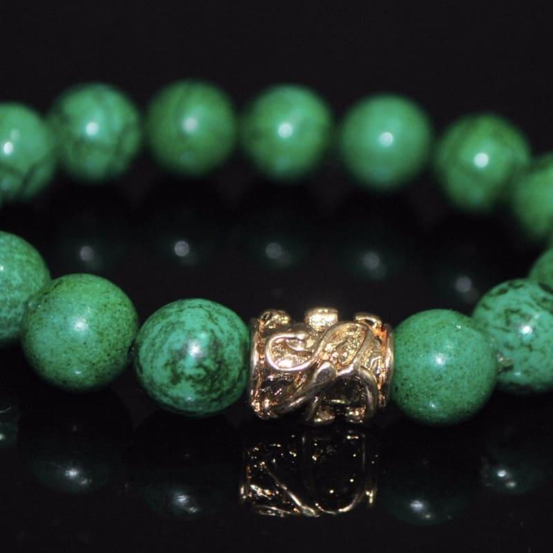 Green Turquoise Rose Gold Ascent Bracelets - Handmade