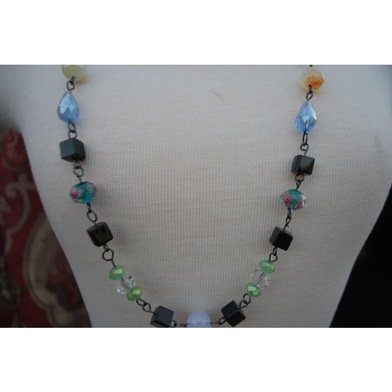 Hancrafted Wired Multi Bead Boho style Necklace - Handmade